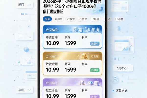 2026必存!小额网贷正规平台有哪些?这5个对户口子1000起借门槛超低