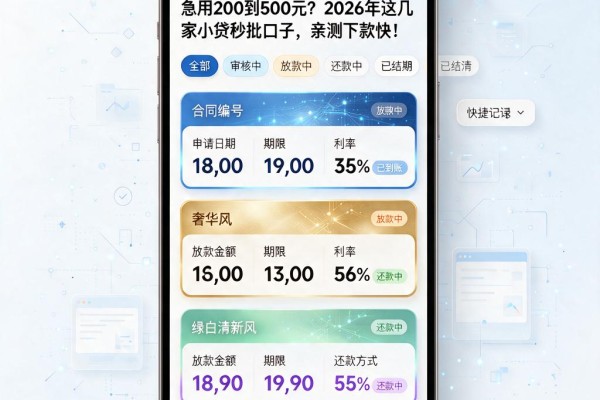 急用200到500元?2026年这几家小贷秒批口子,亲测下款快!