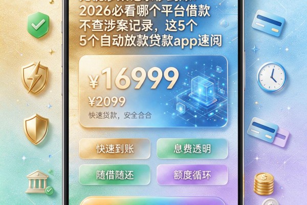 无视涉案记录秒到账!2026必看哪个平台借款不查涉案记录,这5个自动放款贷款App速阅