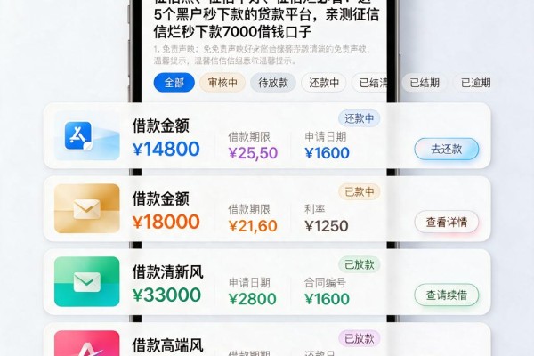 征信黑、征信不好、征信烂必看!这5个黑户秒下款的贷款平台,亲测征信烂秒下款7000借钱口子