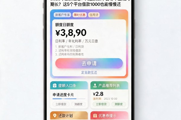 2026年最新汇总！网上贷款平台哪个正规周期长？这5个平台借款1000也能慢慢还