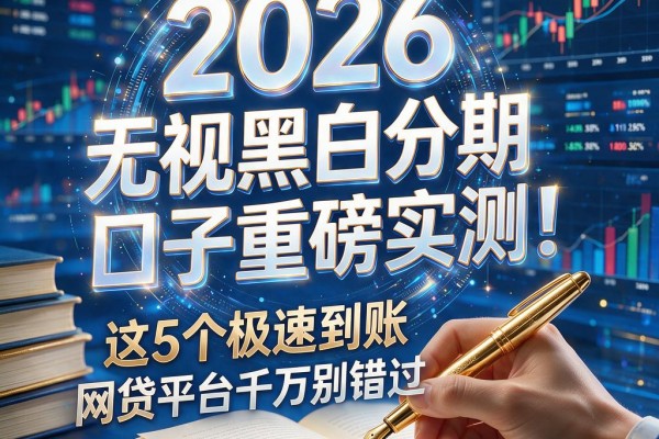 2026无视黑白分期口子重磅实测!这5个极速到账网贷平台千万别错过