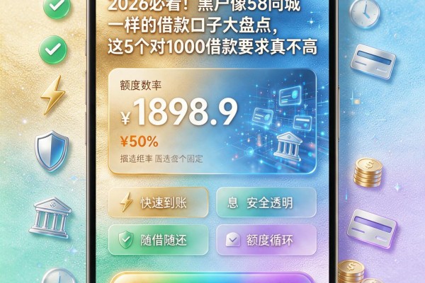 2026必看!黑户像58同城一样的借款口子大盘点,这5个对1000借款要求真不高
