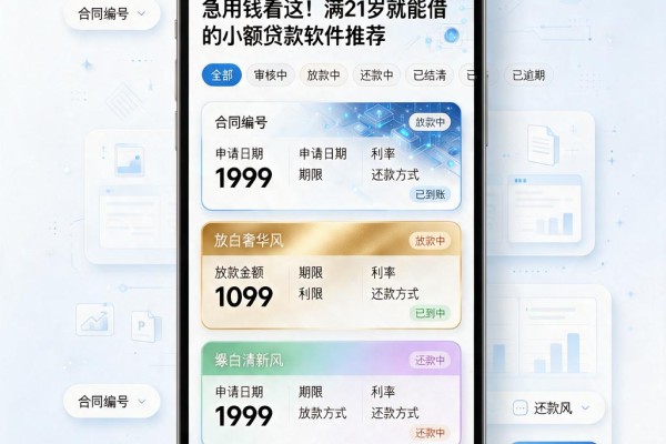 急用钱看这!满21岁就能借的小额贷款软件推荐