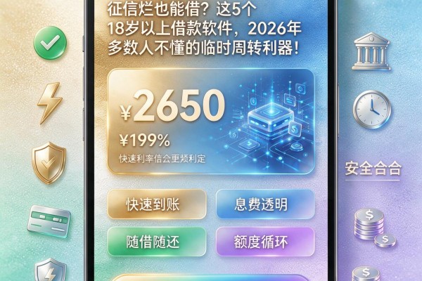 征信黑、征信不好、征信烂也能借?这5个18岁以上借款软件,2026年多数人不懂的临时周转利器!
