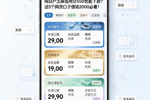 纯白户芝麻信用分550也能下款？这5个网贷口子借钱2000必看！