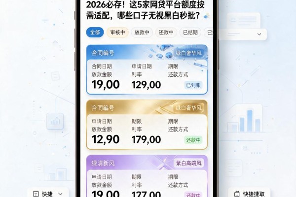 2026必存！这5家网贷平台额度按需适配，哪些口子无视黑白秒批？