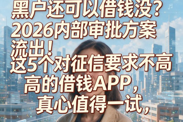 黑户还可以借钱没？2026内部审批方案流出！这5个对征信要求不高的借钱APP，真心值得一试
