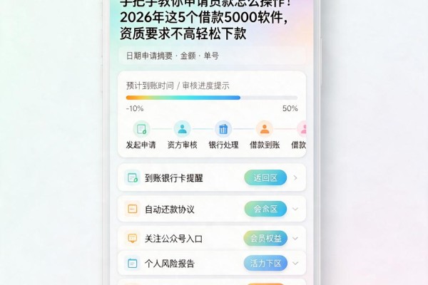 手把手教你申请贷款怎么操作！2026年这5个借款5000软件，资质要求不高轻松下款