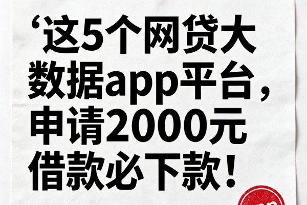 这5个网贷大数据App平台,申请2000元借款必下款!