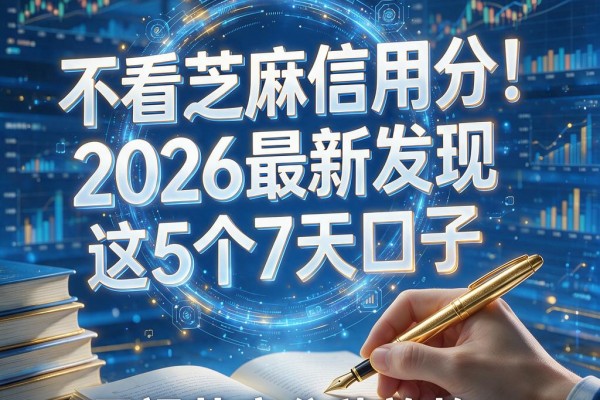 不看芝麻信用分!2026最新发现这5个7天口子,无视芝麻分秒放款