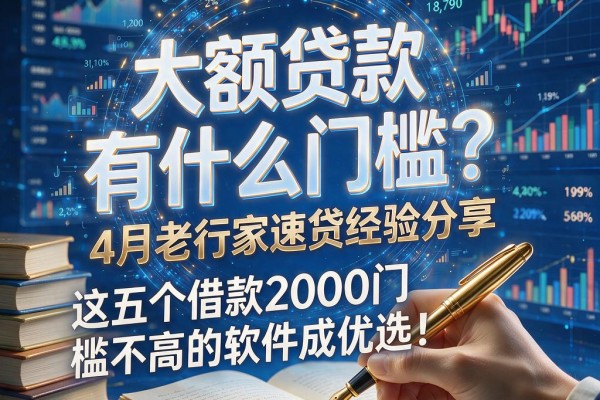 大额贷款有什么门槛?4月老行家速贷经验分享,这五个借款2000门槛不高的软件成优选!