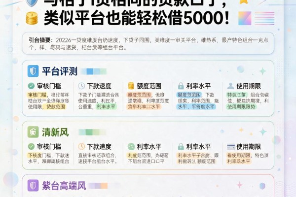 2026速贷指南!盘点5个与桔子i贷相同的贷款口子,类似平台也能轻松借5000