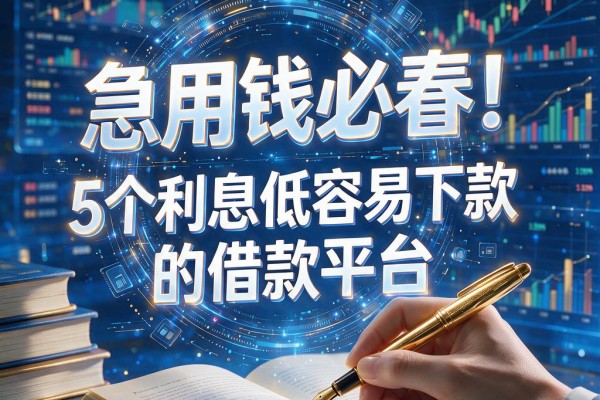 急用钱必看！5个利息低容易下款的借款平台，500元私人放款门槛友好秒到账
