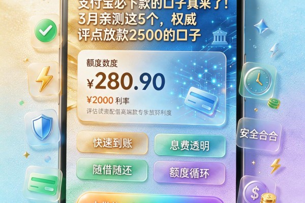 支付宝必下款的口子真来了!3月亲测这5个,权威评点放款2500的口子