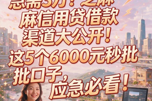 急需3万?芝麻信用贷借款渠道大公开!这5个6000元秒批口子,应急必看!