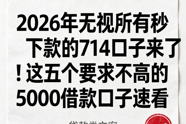 2026年无视所有秒下款的714口子来了!这五个要求不高的5000借款口子速看