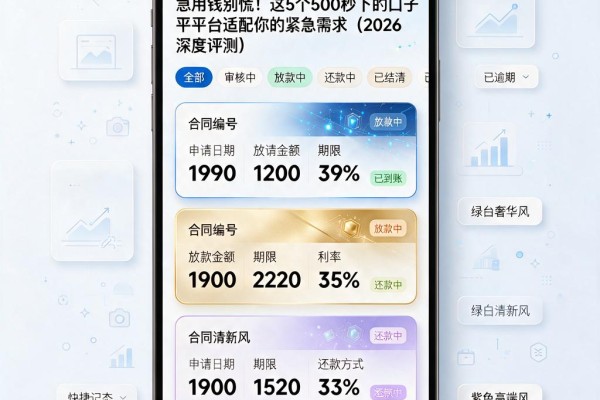 急用钱别慌！这5个500秒下的口子平台适配你的紧急需求（2026深度评测）