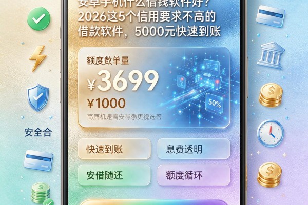 安卓手机什么借钱软件好？2026这5个信用要求不高的借款软件，5000元快速到账