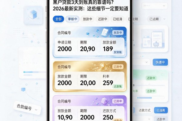 黑户贷款3天到账真的靠谱吗?2026最新实测:这些细节一定要知道