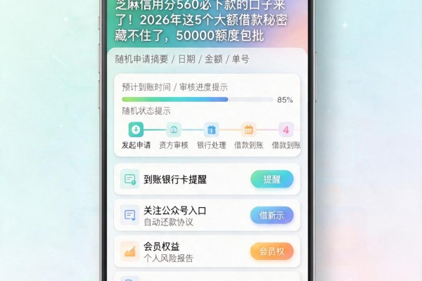 芝麻信用分560必下款的口子来了!2026年这5个大额借款秘密藏不住了,50000额度包批