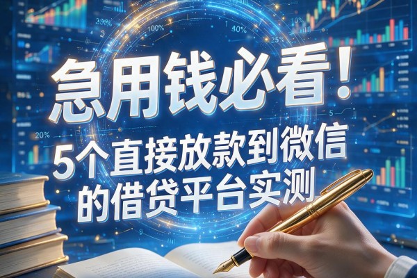 急用钱必看！5个直接放款到微信的借贷平台实测，2000元秒到账口子盘点