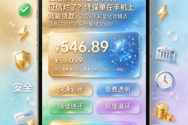 征信黑了、征信不好、征信烂了？凭保单在手机上就能贷款，2026年前辈经验精选，这些征信烂的平台能借3000！