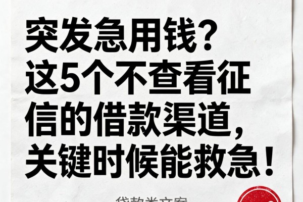 突发急用钱？这5个不查看征信的借款渠道，关键时候能救急！