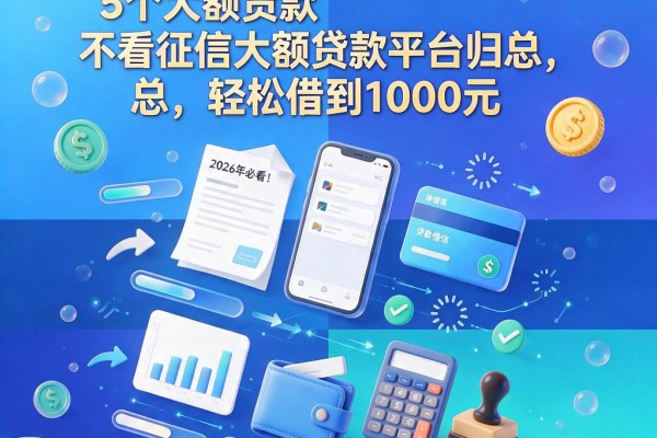 2026年必看！5个大额贷款不看征信大额贷款平台归总，轻松借到1000元