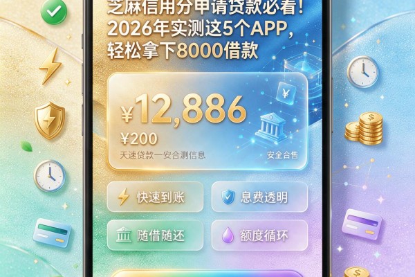 芝麻信用分申请贷款必看！2026年实测这5个APP，轻松拿下8000借款