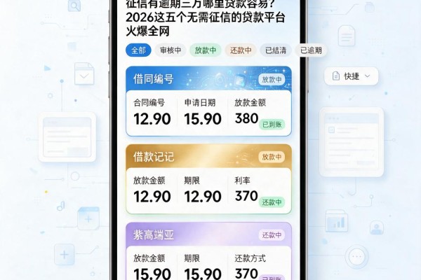 征信有逾期三万哪里贷款容易?2026这五个无需征信的贷款平台火爆全网