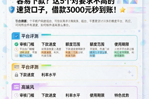 黑户必看!2026年哪种网贷平台容易下款?这5个对要求不高的速贷口子,借款3000元秒到账