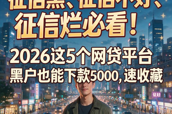 征信黑、征信不好、征信烂必看！2026这5个网贷平台黑户也能下款5000，速收藏