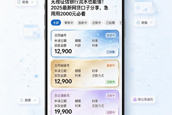 无视征信银行流水也能借！2025最新网贷口子分享，急用2000元必看