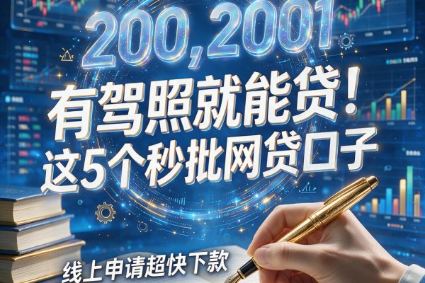 有驾照就能贷!这5个秒批网贷口子,线上申请超快下款