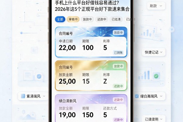 手机上什么平台好借钱容易通过?2026年这5个正规平台好下款速来集合