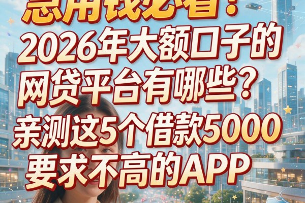 急用钱必看!2026年大额口子的网贷平台有哪些?亲测这5个借款5000要求不高的APP