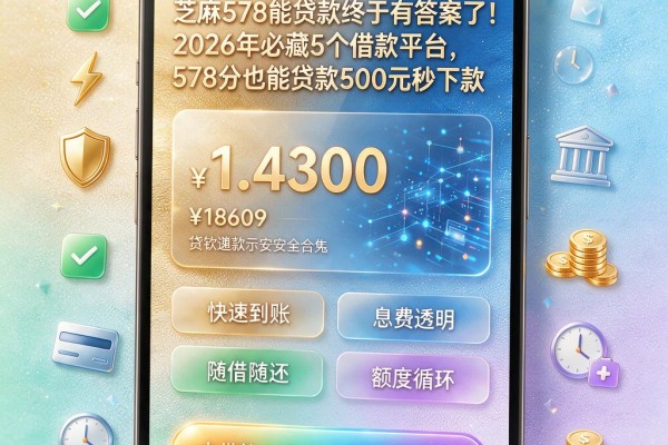 芝麻578能贷款终于有答案了！2026年必藏5个借款平台，578分也能贷款500元秒下款