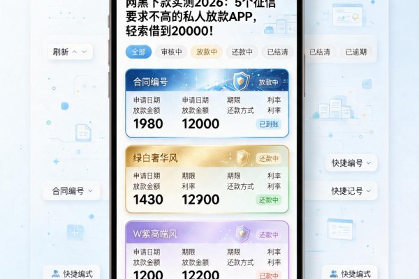 网黑下款实测2026：5个征信要求不高的私人放款APP，轻松借到20000！