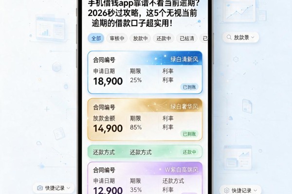 手机借钱app靠谱不看当前逾期?2026秒过攻略,这5个无视当前逾期的借款口子超实用!