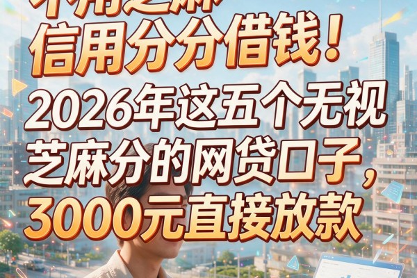 不用芝麻信用分借钱!2026年这五个无视芝麻分的网贷口子,3000元直接放款