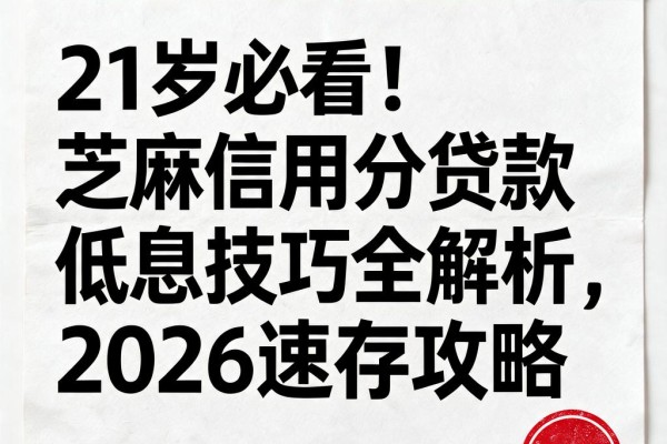 21岁必看!芝麻信用分贷款低息技巧全解析,2026速存攻略
