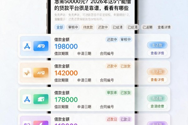 急需50000元?2026年这5个能借的贷款平台很是靠谱,看看有哪些