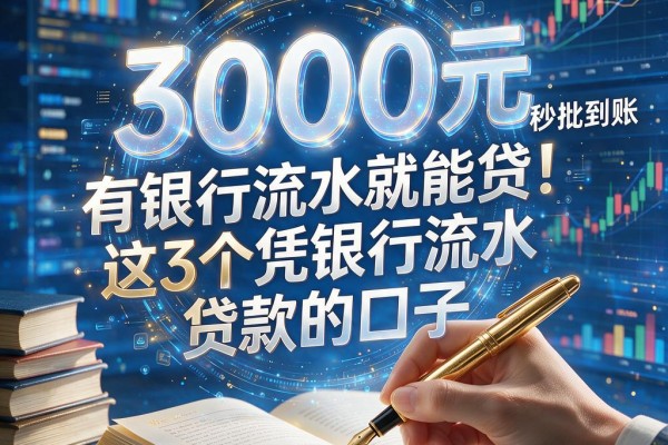 有银行流水就能贷!这3个凭银行流水贷款的口子,3000元秒批到账