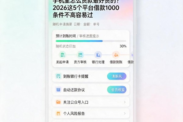 手机里怎么贷款最好贷的？2026这5个平台借款1000条件不高容易过