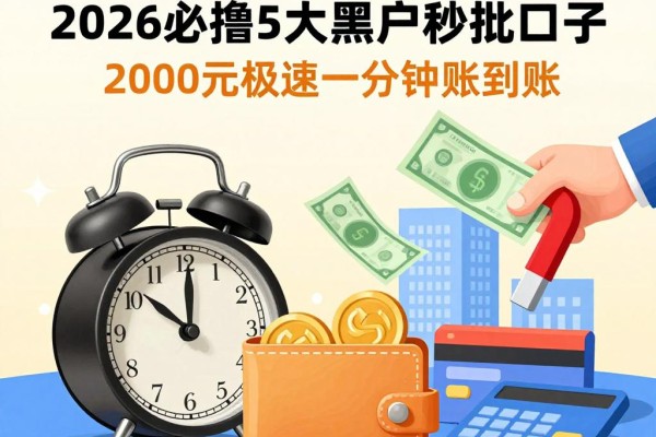 无视征信芝麻分!2026必撸5大黑户秒批口子,2000元极速一分钟到账