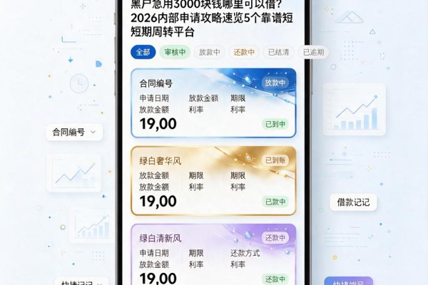 黑户急用3000块钱哪里可以借？2026内部申请攻略速览5个靠谱短期周转平台