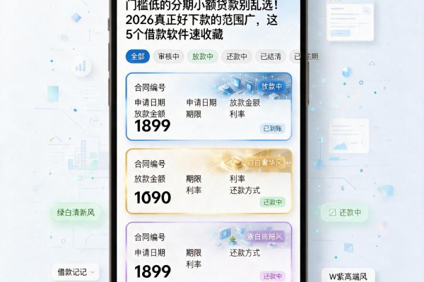 门槛低的分期小额贷款别乱选!2026真正好下款的范围广,这5个借款软件速收藏