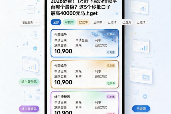2026必看!1万好下款的借款平台哪个最稳?这5个秒批口子最高40000元马上get