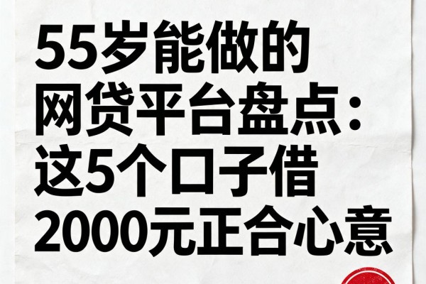 55岁能做的网贷平台盘点:这5个口子借2000元正合心意